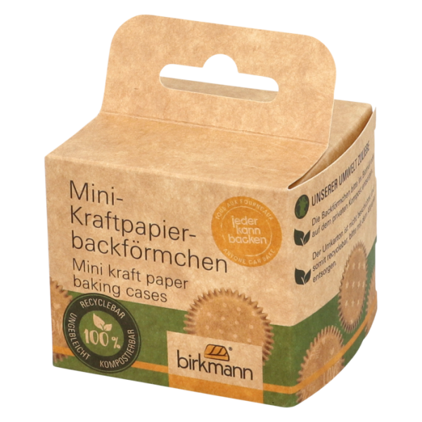 Mini Cupcake Baking Cases - Kraft
